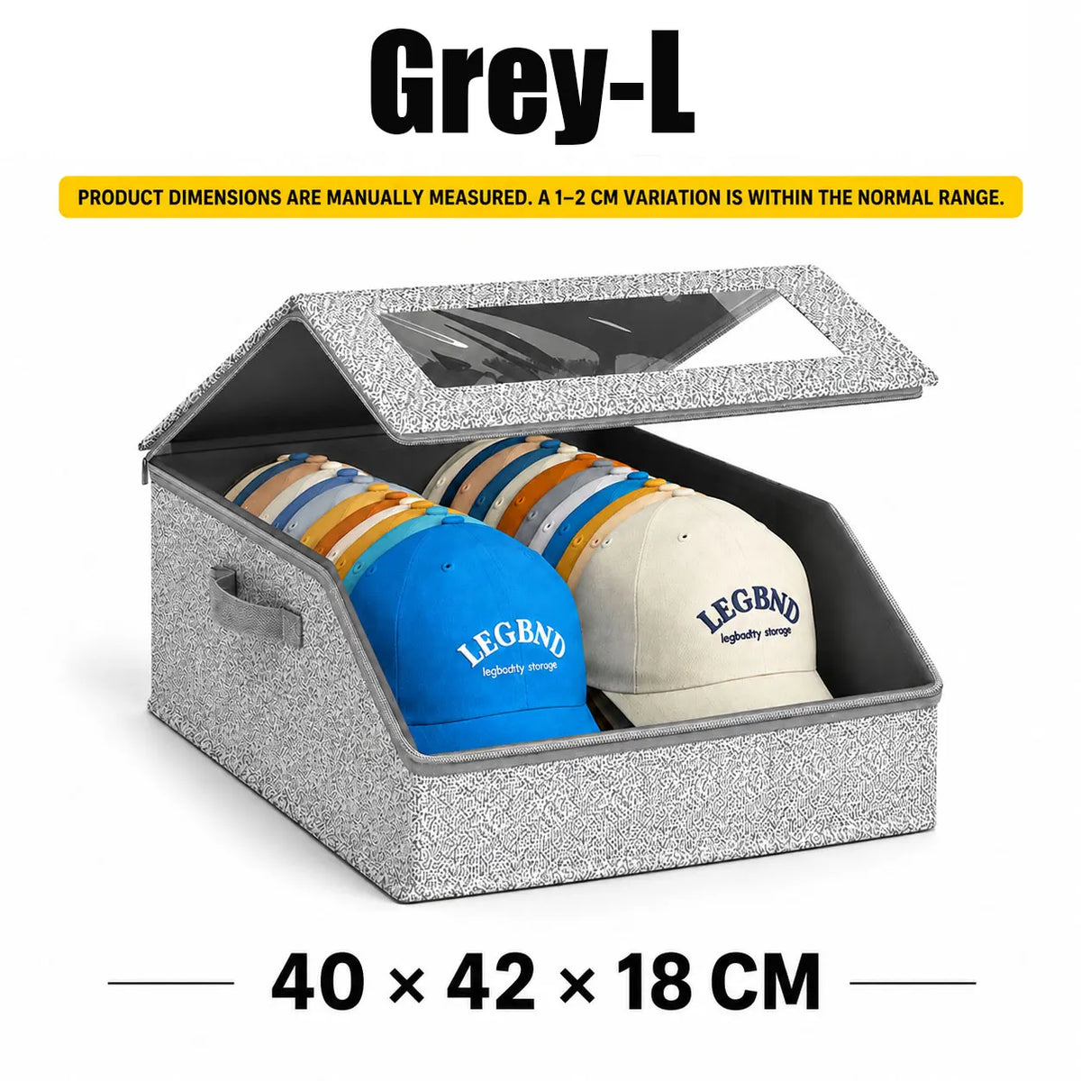 Organizador de gorras con ventana transparente