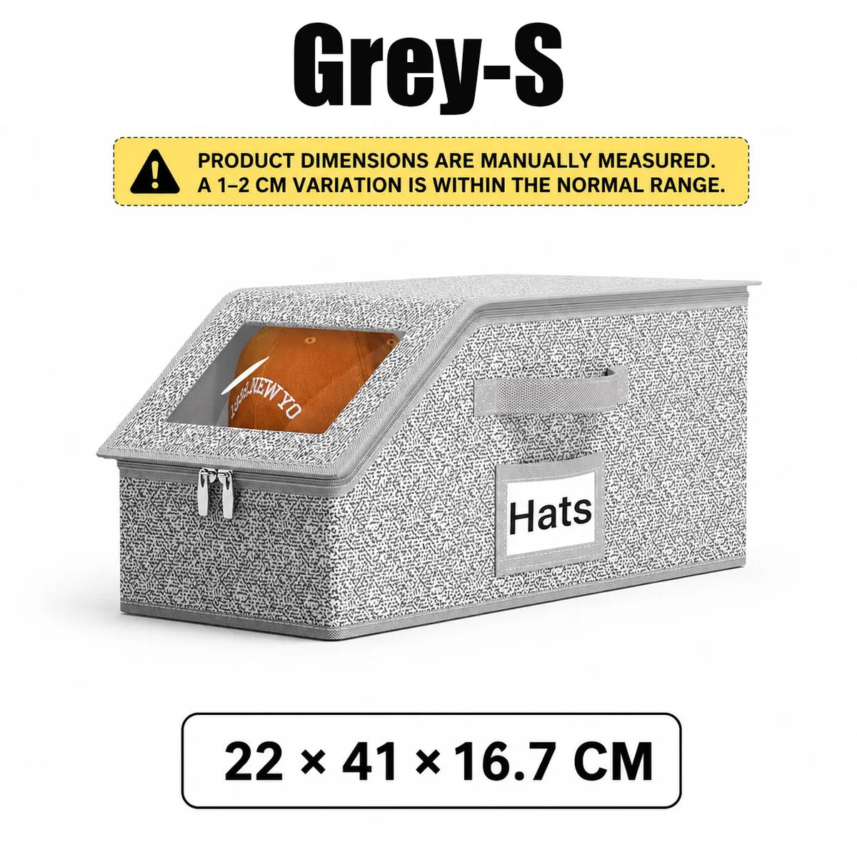 Organizador de gorras con ventana transparente