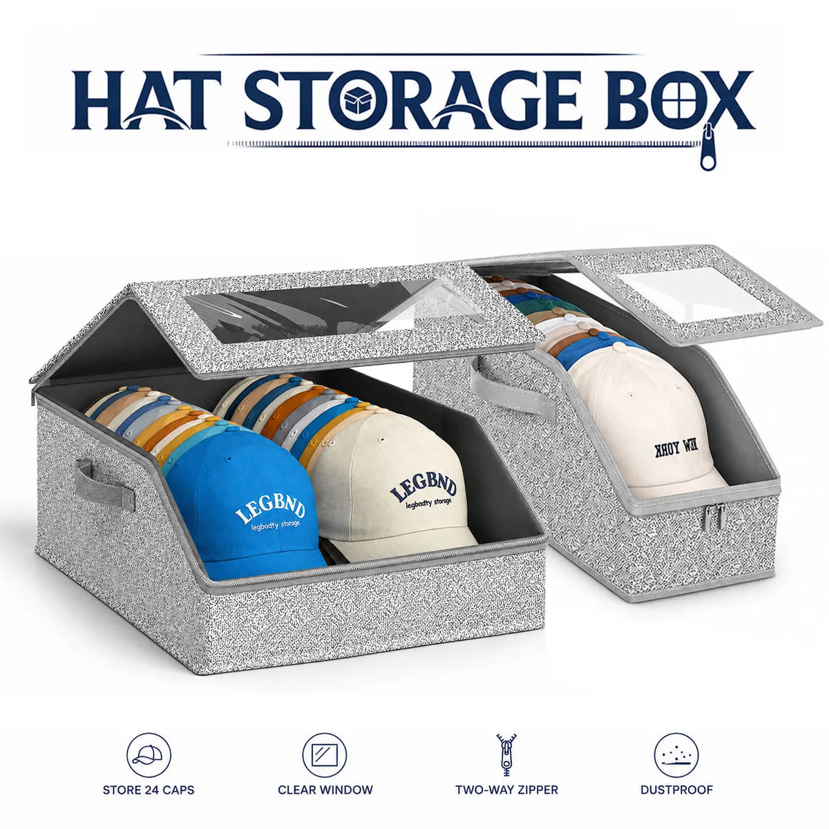 Organizador de gorras con ventana transparente